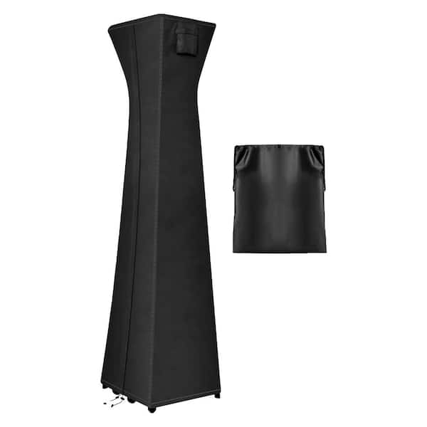 Misopily Dust Proof 90 in. x 23 in. x 23 in. Black Fabric Patio Heater Cover with Zipper and Storage Bag