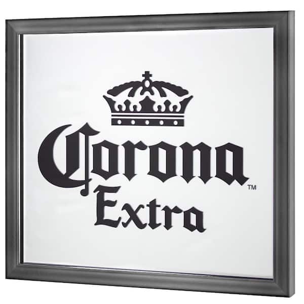 Corona Extra Black 15in W x 13in H Modern Rectangle Plastic Framed Mirror