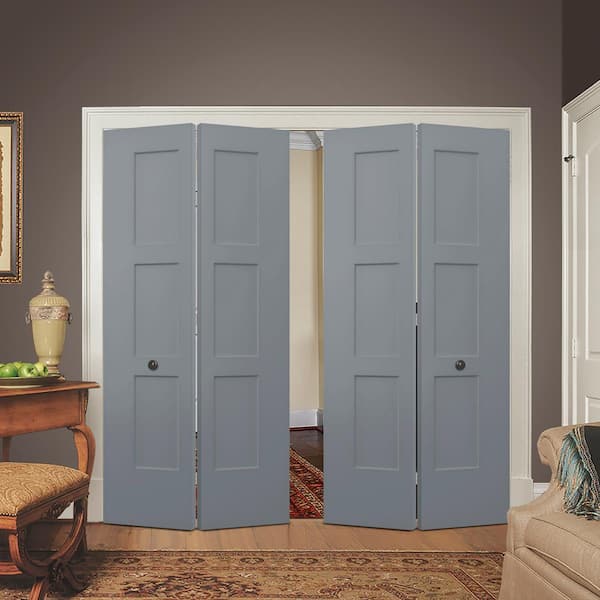 36 in. x 80 in. Birkdale Stone Stain Smooth Hollow Core Molded Composite Interior Closet Bi-fold Door