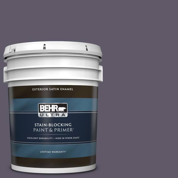 BEHR ULTRA 5 gal. #S570-7A Plush Purple Satin Enamel Exterior Paint & Primer