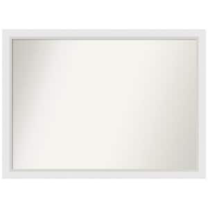 Blanco White 42 in. W x 31 in. H Rectangle Non-Beveled Wood Framed Wall Mirror in White