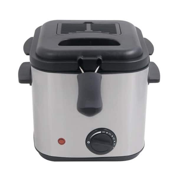 Lumme DF150 1.6 Qt. Silver Deep Fryer with Clear Vent Technology DF