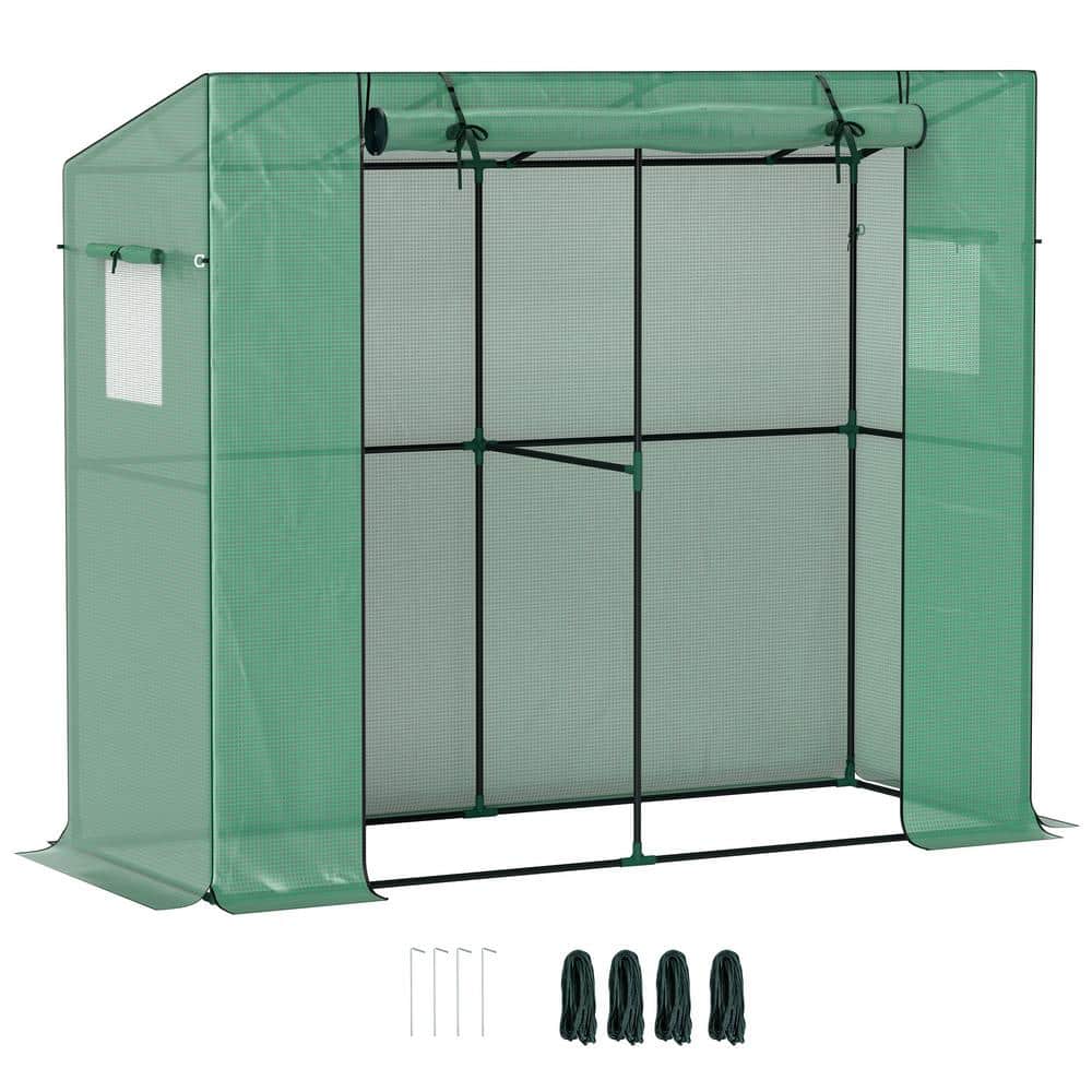 78.7 in. W x 29.9 in. D x 66.9 in. H Lean-to Portable Greenhouse w/ UV-resi