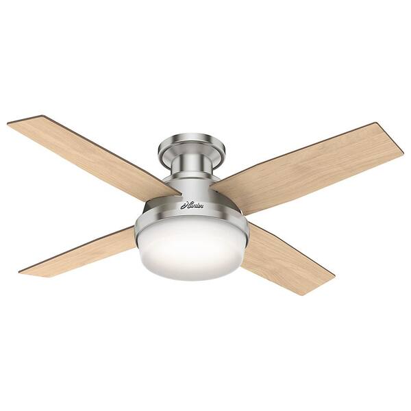 Hunter Dempsey 44 In Low Profile Led, Brushed Nickel Ceiling Fan Low Profile
