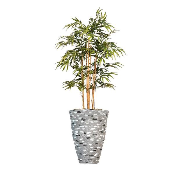 VINTAGE HOME 50 in. High Artificial Bamboo Tree with Fiberstone Planter