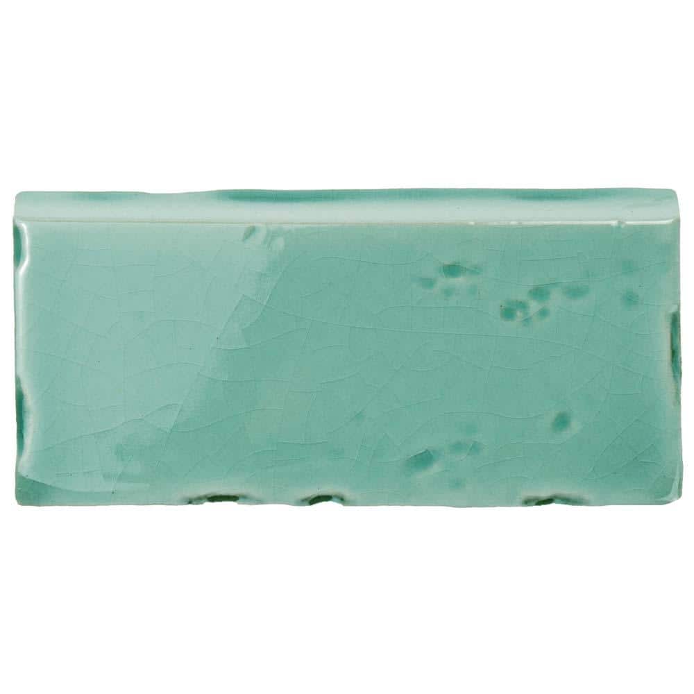 Novecento Zocalo Aguamarina 2-1/2 in. x 5-1/8 in. Glossy Ceramic Wall Tile Trim price history on PriceWatchPro