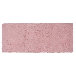 Bell Flower Collection 100% Cotton Tufted Bath Rugs, 21 in. x54 in. Runner, Pink