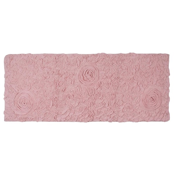 Bell Flower Collection 100% Cotton Tufted Bath Rugs, 21 in. x54 in. Runner, Pink