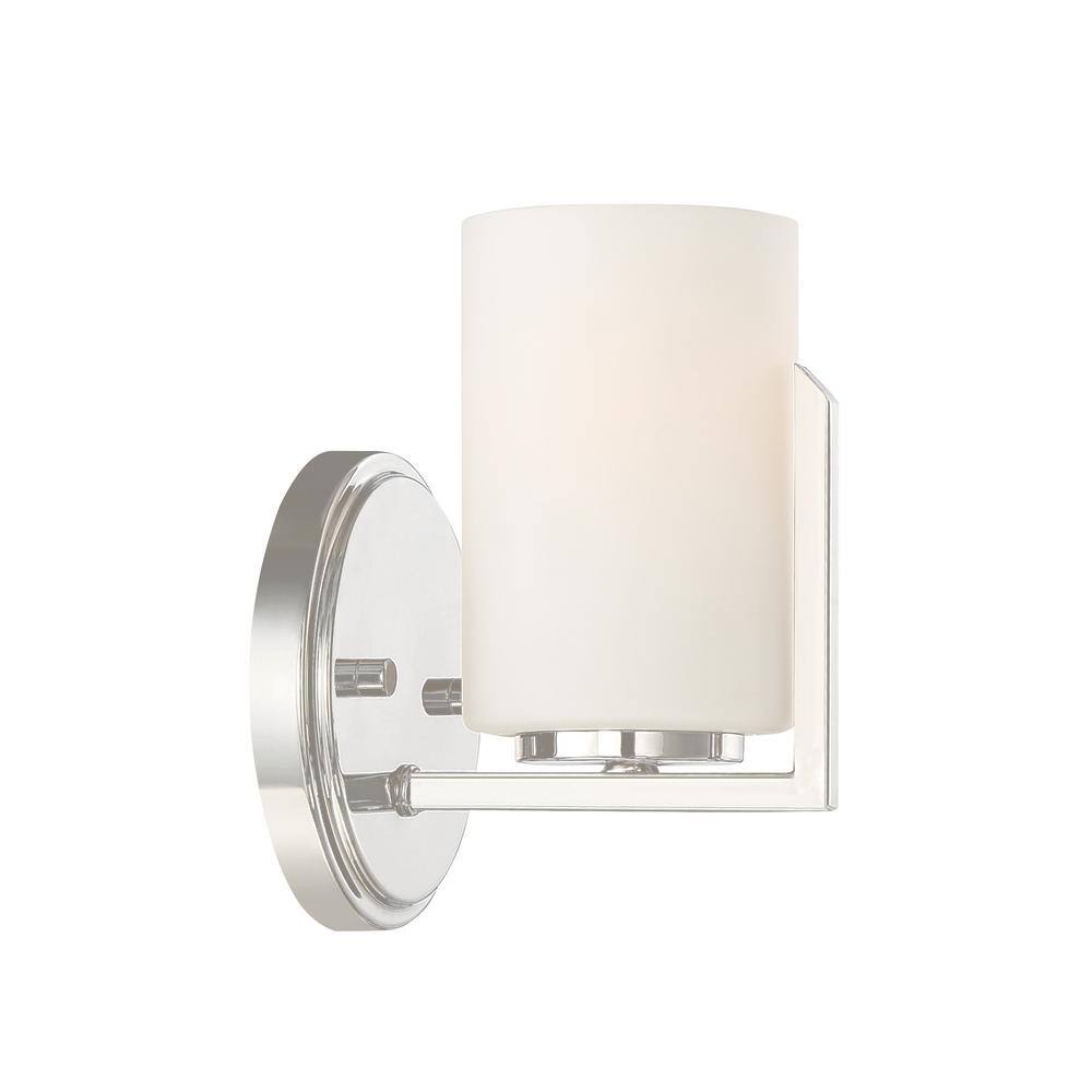 Elara Polished Nickel Geometric 7" Dimmable Sconce