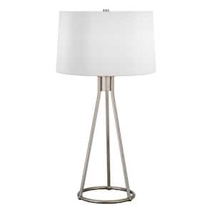 Nova 28 in. Brushed Nickel Tapered Table Lamp