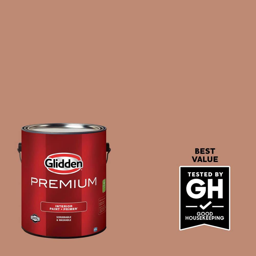 Glidden Premium 1 gal. PPG1068-5 Terrazzo Tan Satin Interior Latex