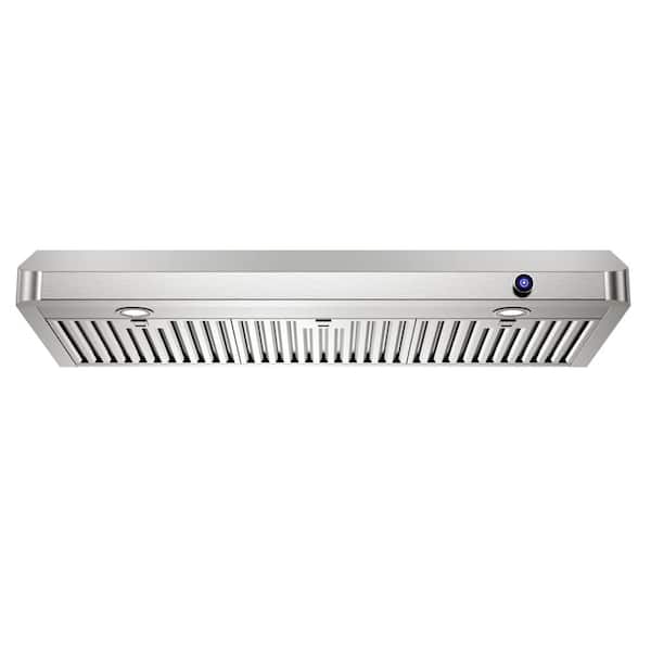 42 in. 900 CFM Ducted Under Cabinet Range Hood with 3-Way Venting, Delay Shutoff and LCD Knob Control in Stainless Steel