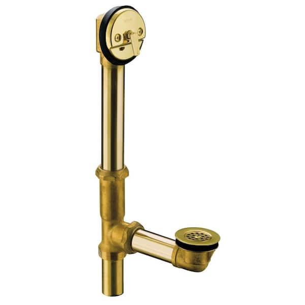 KOHLER Swiftflo 1-1/2 in. Adjustable Trip-Lever Drain, Vibrant Polished Brass
