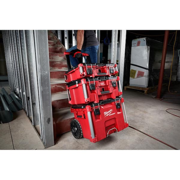 Milwaukee PACKOUT 22 in. Rolling Tool Box 22 in. Large Tool Box and 22 in. Medium Tool Box ProSystem Low Profile Handle 48 22 8401 The Home Depot