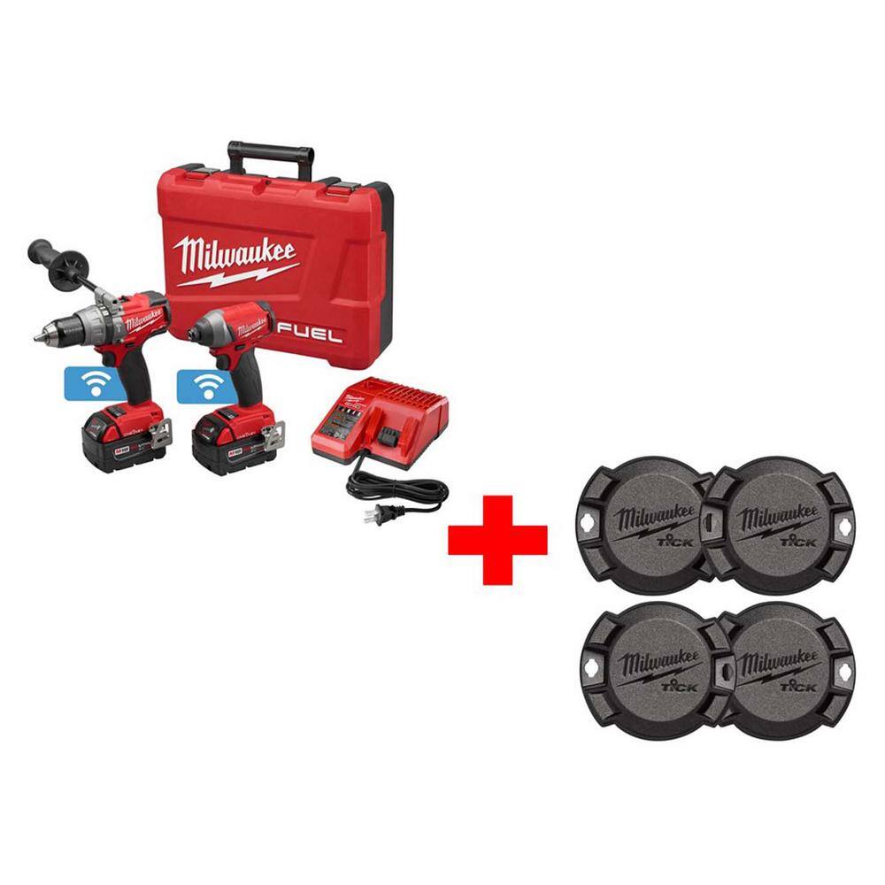 Milwaukee M18 FUEL ONE-KEY 18V Lithium-Ion Brushless Cordless Hammer  Drill/Impact Combo Kit with Free ONE-KEY Tick(4-Pack) 2796-22-48-21-2004  The Home Depot