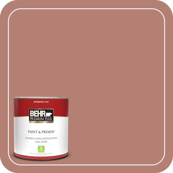 BEHR PREMIUM PLUS 1 qt. #ICC-102 Copper Pot Flat Low Odor Interior Paint & Primer