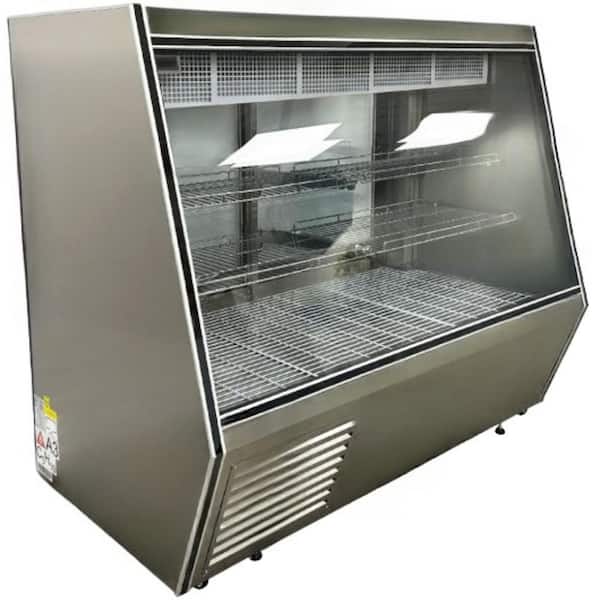 60.5 in. W 28.5 cu. ft. Commercial NSF Butcher Seafood Raw Meat Refrigerated Case EW28C in Stainless Steel