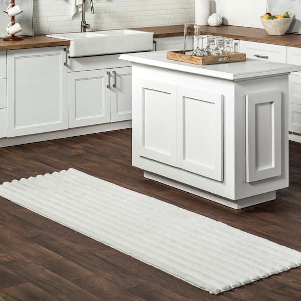 Kai Machine Washable Off White 2 ft. x 10 ft. Solid Runner Rug