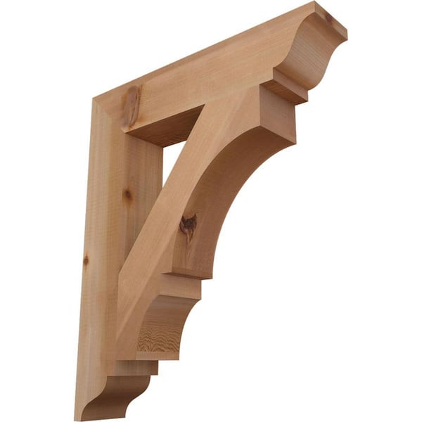 Ekena Millwork 3.5 in. x 24 in. x 20 in. Western Red Cedar Balboa Traditional Smooth Bracket