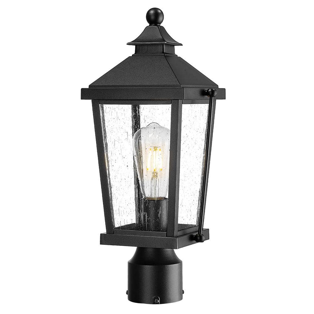 17 in 1-Light Black Aluminum Hardwired Outdoor Weather Resistant Post Light Set with No Bulbs Included price history on PriceWatchPro