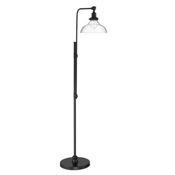 CRAFTMADE Floor Lamp 63 in. Flat Black Finish 1-Light Adjustable Base Arc Floor Lamp for Home with Clear Glass