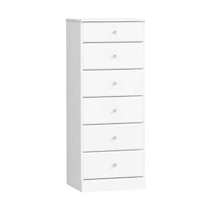 Astrid 6-Drawer Crystal White Chest of Drawers