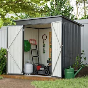 6 ft. x 4 ft. Outdoor Metal Storage Shed, All Weather, with Punched Vents, for Garden, Backyard, Lawn, Black(22 sq. ft.)