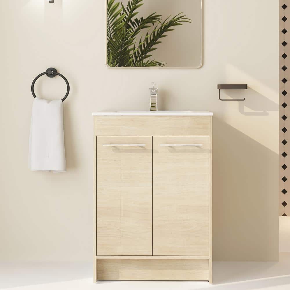 24 in. W x 18 in.D x 34 in. H Freestanding Vanity Bathroom Cabinet with Sof