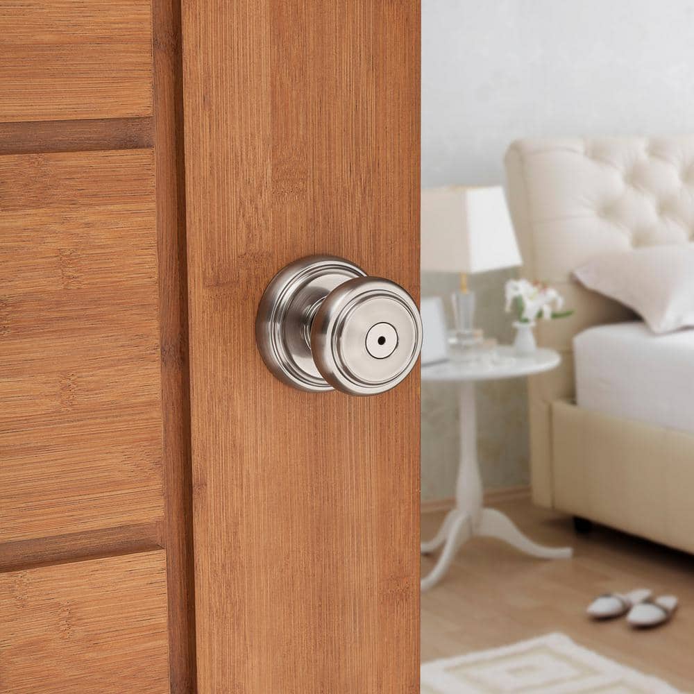 Satin Nickel Round Privacy Door Knob for Interior Use