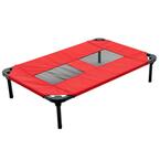Medium/Large 36 in. Red Elevated Pet Bed Comfort Cot