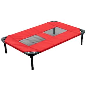 Small/Medium 30 in. Red Elevated Pet Bed Comfort Cot