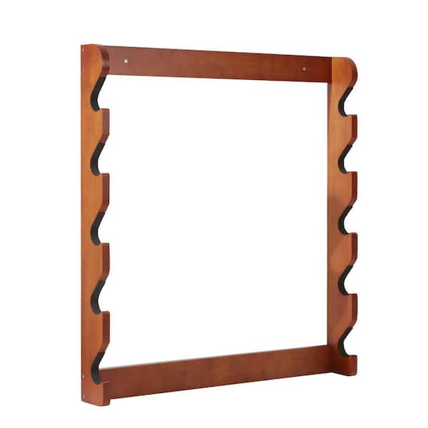 Gun Rack, 33.1 in. Hight, Red Wood Gun Rack Wall Mount, Backpacks, Gun Display Rack holds 5 Rifles, Shotguns