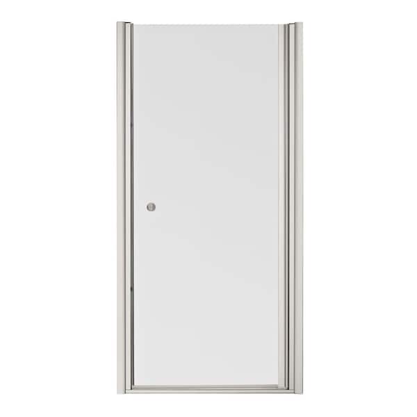 KOHLER Fluence 34 in. x 65-1/2 in. Semi-Frameless Pivot Shower Door in Matte Nickel with Handle