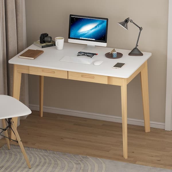  Karl home MDF Computer Desk with 4 Drawers and A Storage  Cabinet, Home Office Desk Writing Desk with 2 Storage Compartments, Office  Table for Bedroom Small Spaces, White : Home & Kitchen
