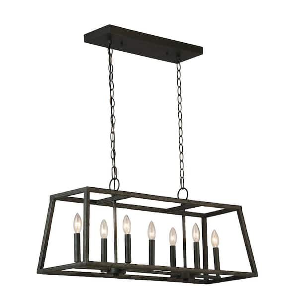 Luminosa 7-Light Hammered Metal Linear Pendant