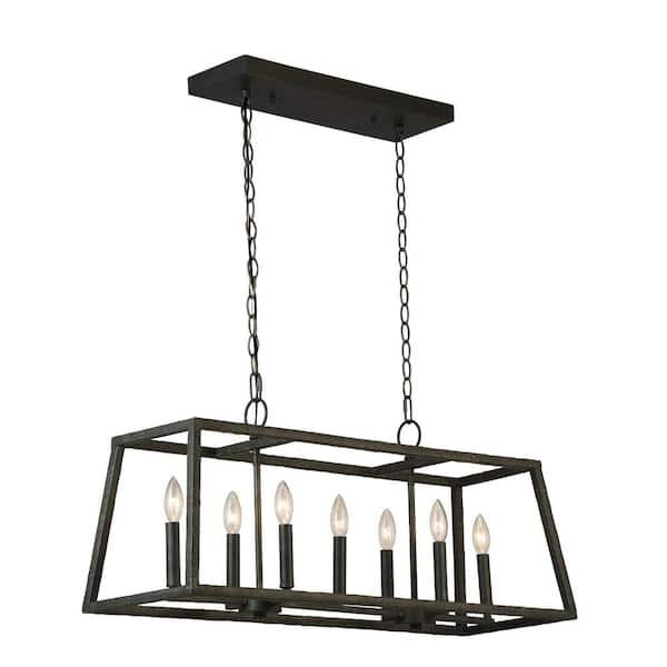 Luminosa 7-Light Hammered Metal Linear Pendant LT1033 - The Home Depot