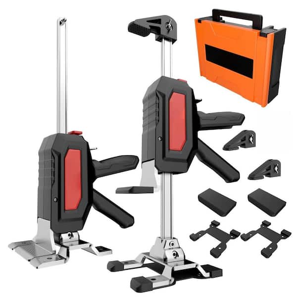 15 in. Jack Post, Black and Red Stainless Steel Labor Saving Arm Jack (2-Pack), Furniture Lifts with Dual-Speed Descent