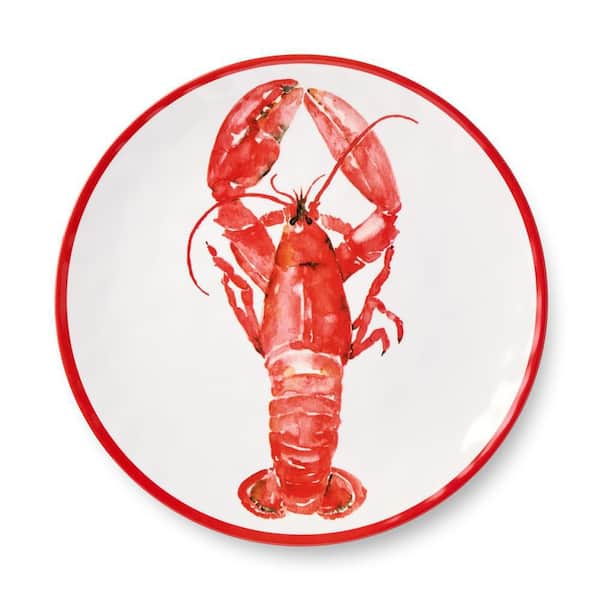 Beach House Lobster Multi-Colored Melamine Dinner Plate (Set of 6)