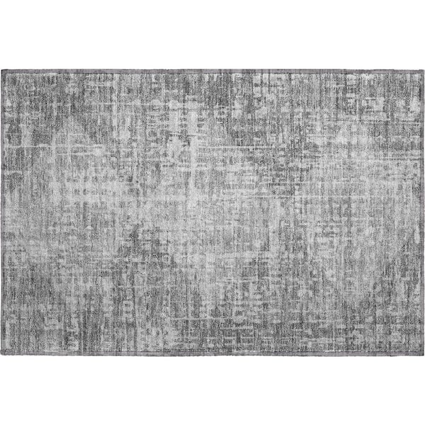 Mayfield Premium Machine Washable Abstract AMF2026 Gray 2 ft. x 3 ft. Accent Rug