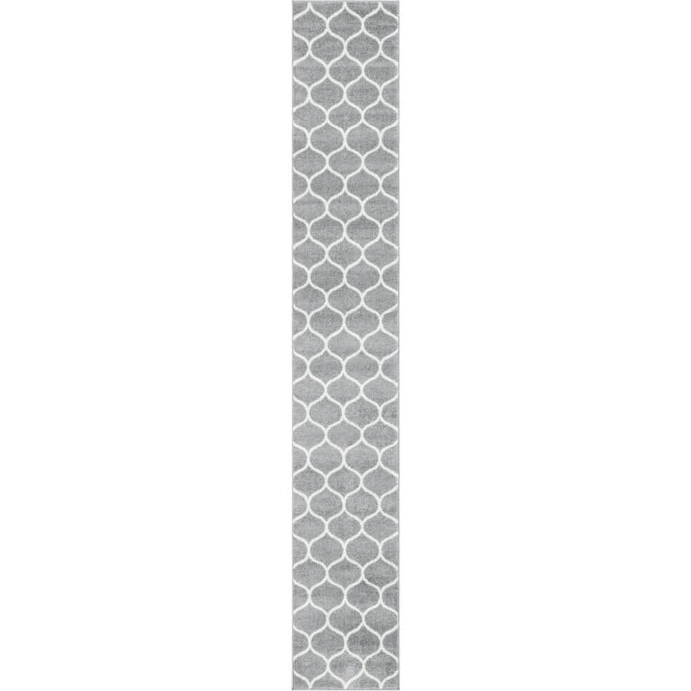 Trellis Frieze Rounded Light Gray 2 ft. x 13 ft. Rug price history on PriceWatchPro