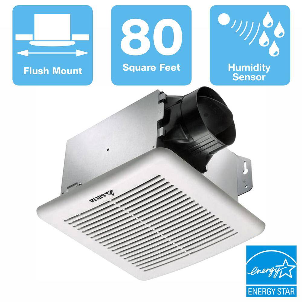 Delta Breez Greenbuilder G2 Series 80 Cfm Wall Or Ceiling Bathroom Exhaust Fan With Adjustable Humidity Sensor