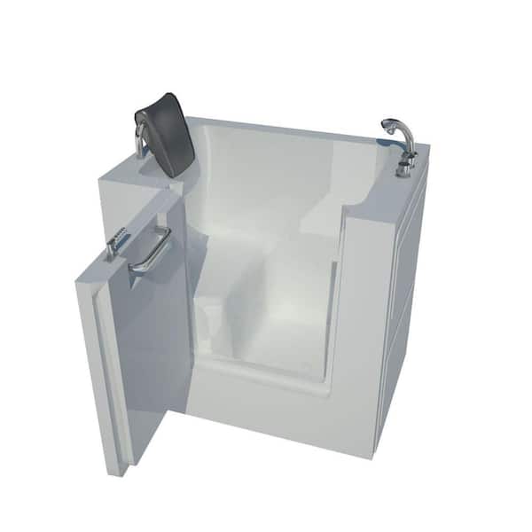 Universal Tubs Nova Heated 3.4 ft. Walk-In Non-Whirlpool Bathtub in White with Chrome Trim