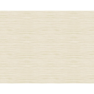 60.75 sq. ft. French Vanilla Toweling Faux Linen Paper Unpasted Wallpaper Roll