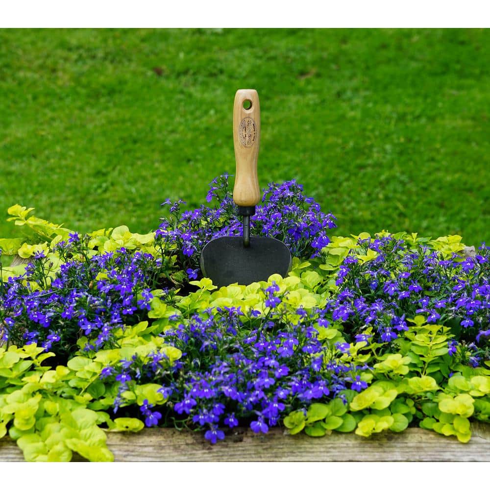 Heart-Shaped Black Boron Steel Potting Trowel with Ash Wood Handle
