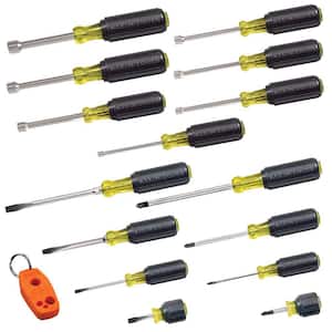 Screwdriver and Nut Driver Tool Set With Magnetizer, 16-Piece
