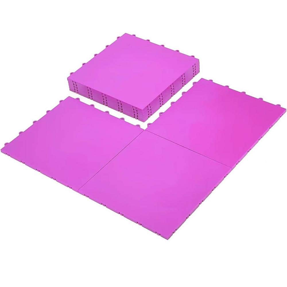 14 ft. x 14 ft. High Durability Colored Flooring Tiles Interlocking Versatile Surface Deck Tiles in Purple (8 Per Pack) price history on PriceWatchPro