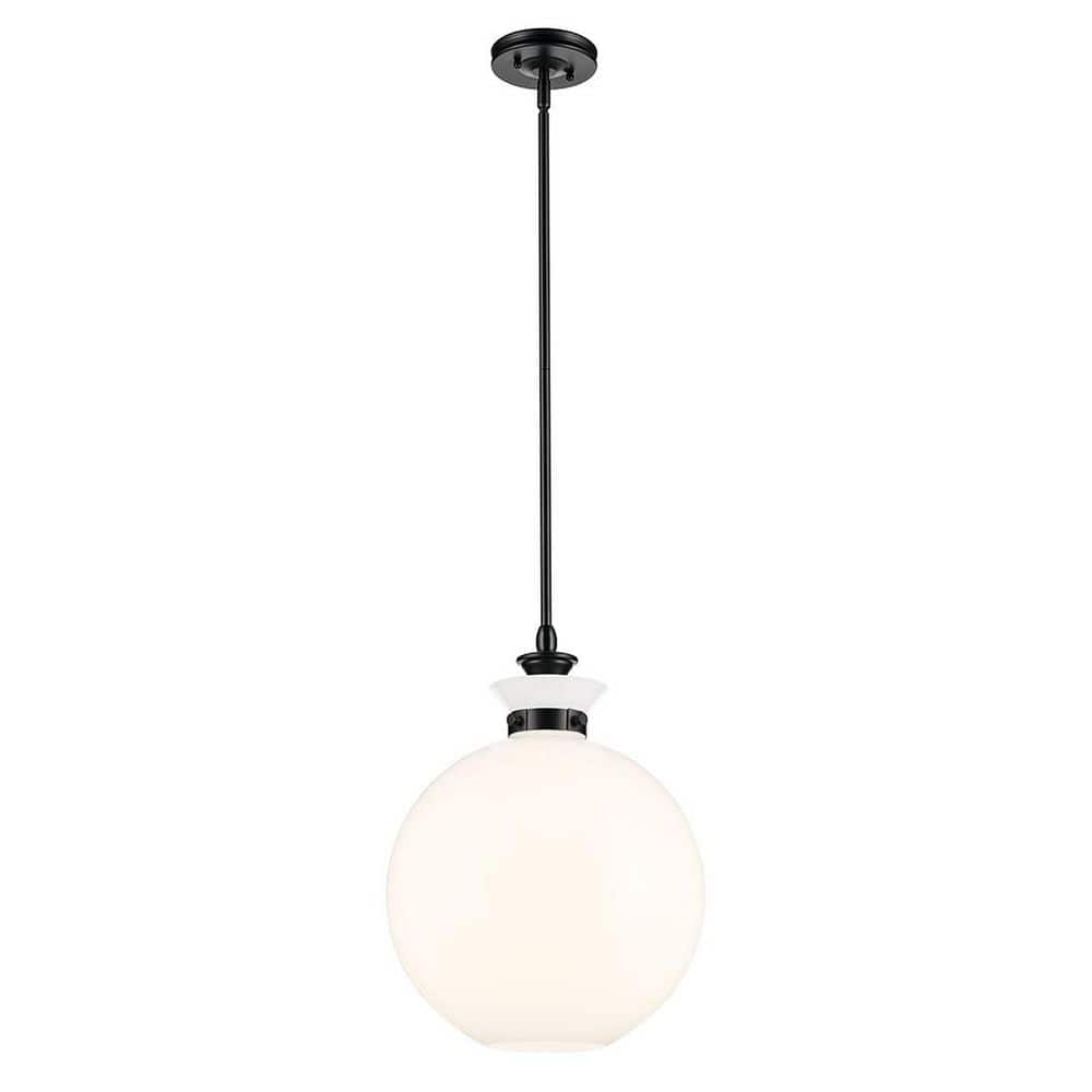Laria 15 in. 1 Light Pendant with Opal Glass in Black price history on PriceWatchPro