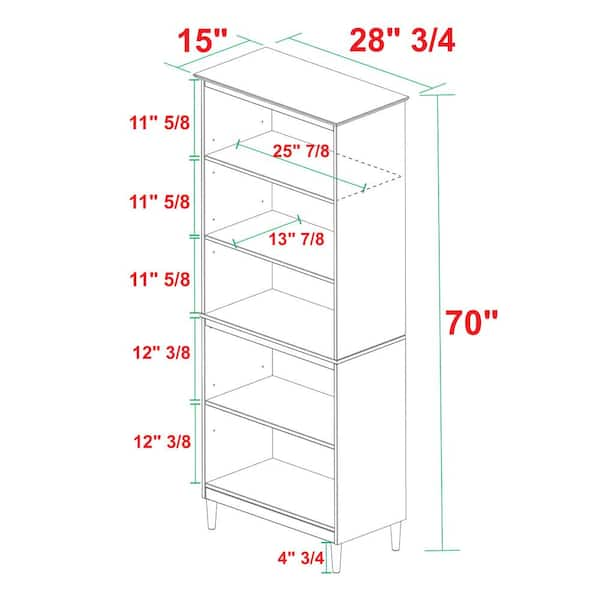 SIENNA Display Unit Bookcase 82cm Natural White | ubicaciondepersonas ...