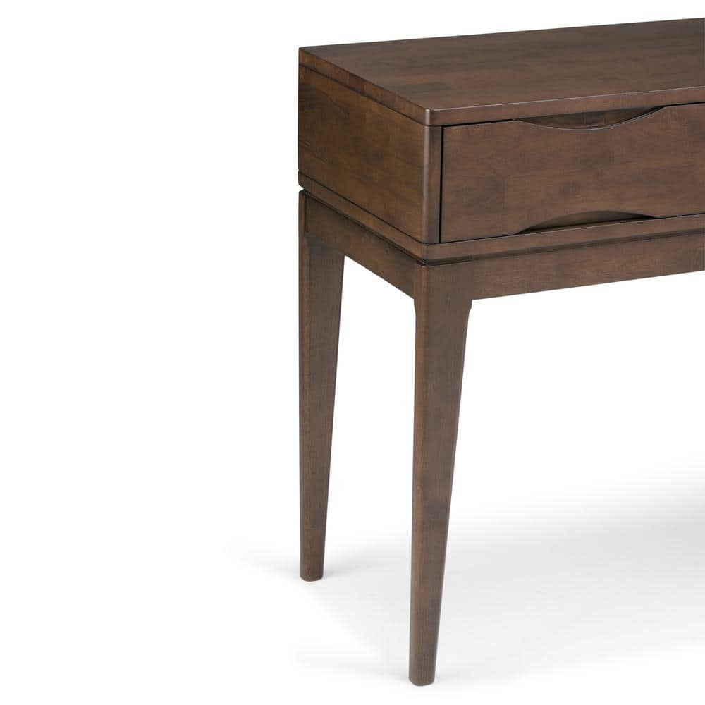 Harper Walnut Brown Solid Wood Console Table with Storage