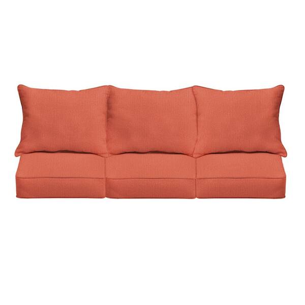 1101Design 27 in. x 29 in. Deep Seating Indoor/Outdoor Couch Pillow and Cushion Set in Sunbrella Canvas Persimmon